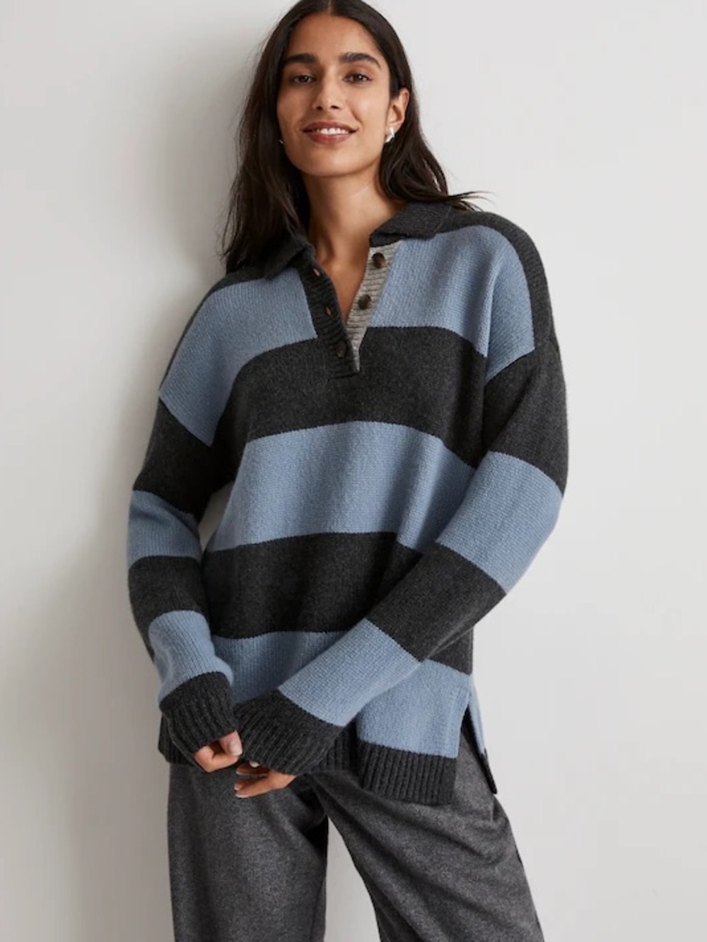 Madewell rugby stripe polo sweater